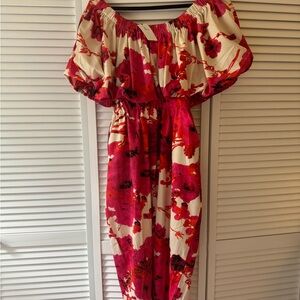 Floral Off-Shoulder Midi Dress